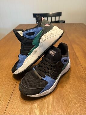 adidas Kids Black, Blue & Green Athletic Sneakers Size 3.5